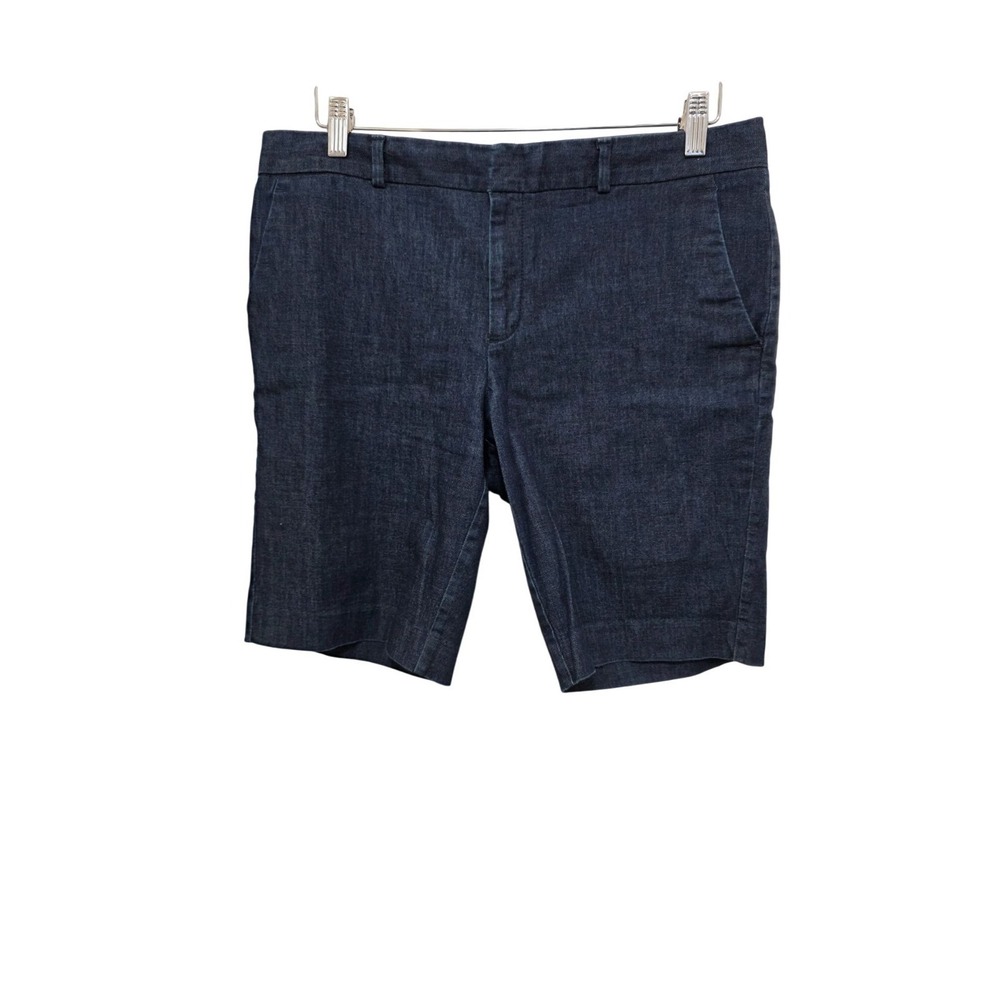 Banana Re public Women's Bermuda Blue Denim Flat-Front Shorts‎ Size 8